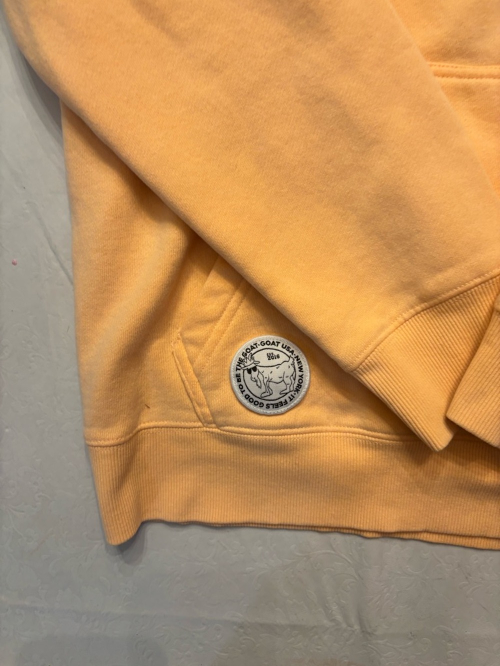 GOAT OG Men’s Hooded Peach Sweatshirt -Small - Picture 10 of 11